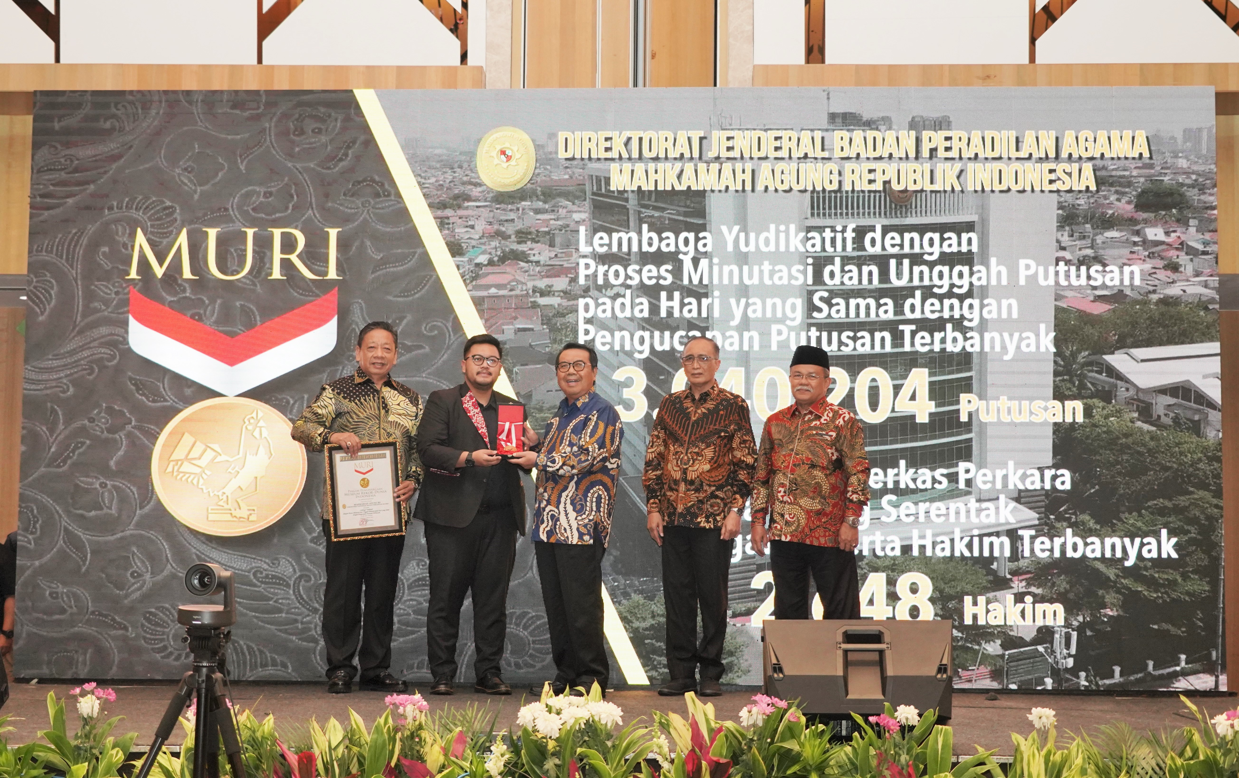 KMA HADIRI RAPAT KOORDINASI DAN BIMBINGAN TEKNIS DITJEN BADILAG TAHUN 2023 SERTA PENYERAHAN SERTIFIKAT HAKI, PENGHARGAAN MURI DAN KARYA TULIS ILMIAH DI LINGKUNGAN BADAN PERADILAN AGAMA