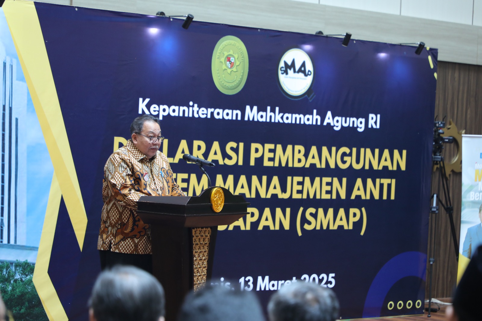 WAKIL KETUA MA BIDANG NON YUDISIAL RESMIKAN DEKLARASI PEMBANGUNAN SISTEM MANAJEMEN ANTI PENYUAPAN (SMAP)