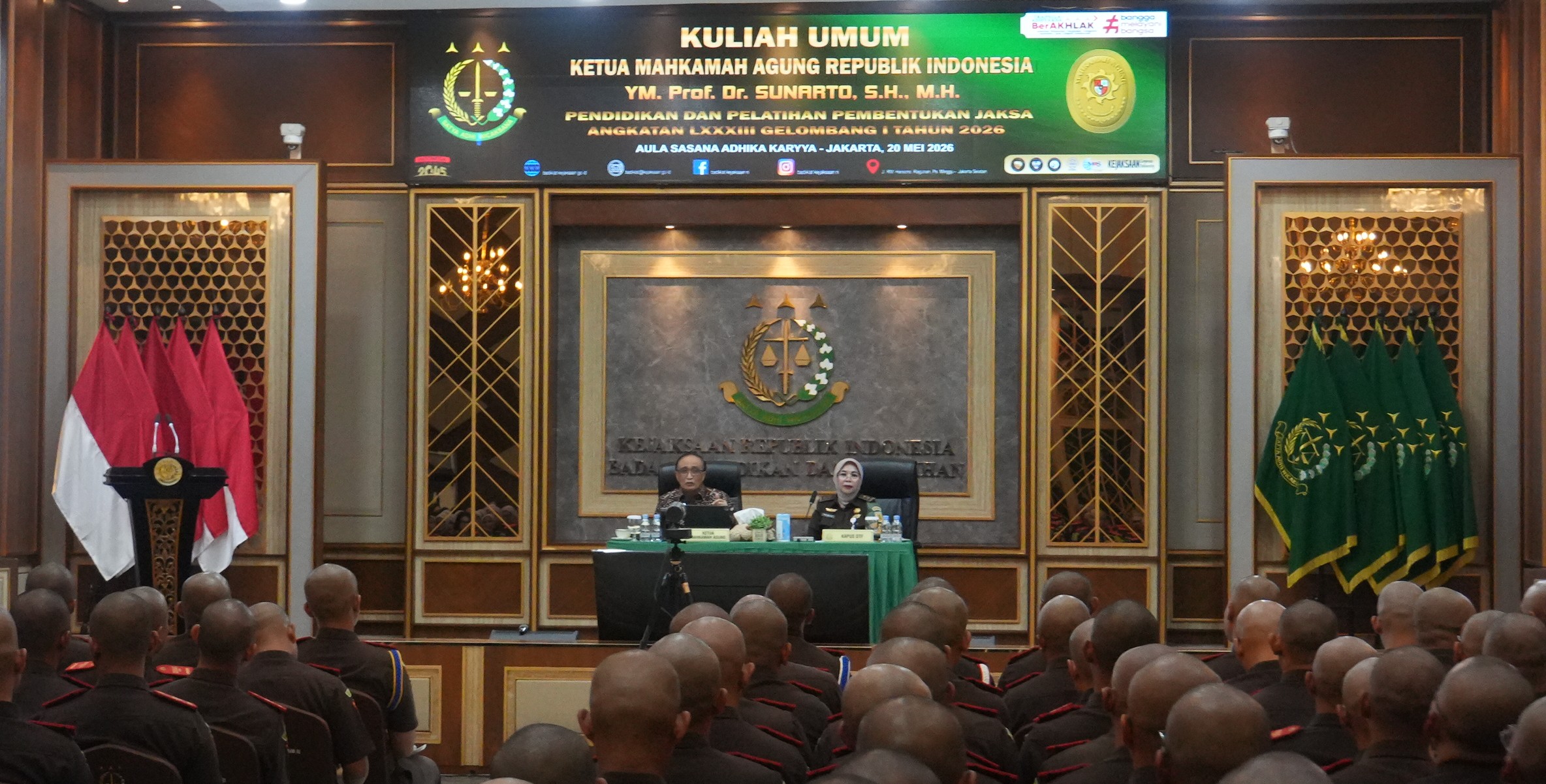 BERI KULIAH UMUM BAGI CALON JAKSA, KETUA MA SAMPAIKAN 3 PILAR UTAMA PROFESIONALISME PENEGAK HUKUM