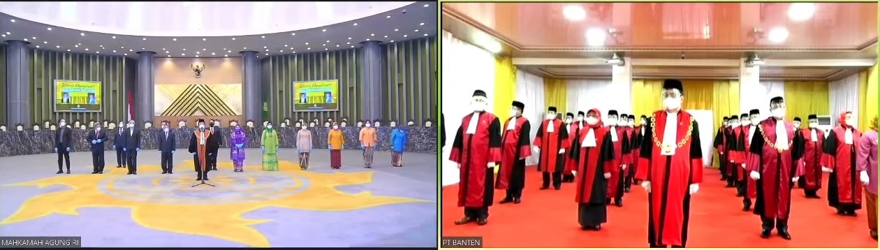 KETUA MAHAKAMAH AGUNG PIMPIN WISUDA PURNABAKTI KETUA PENGADILAN TINGGI BANTEN SECARA DARING