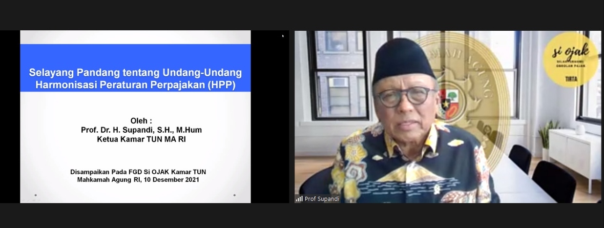 PEMBUKAAN KEGIATAN FGD SI OJAK (SILAHTURAHMI OBROLAN PAJAK) PADA KAMAR TATA USAHA NEGARA MAHKAMAH AGUNG RI